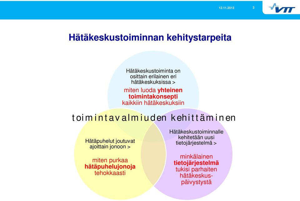 hätäkeskuksissa > miten luoda yhteinen toimintakonsepti kaikkiin hätäkeskuksiin toimintavalmiuden