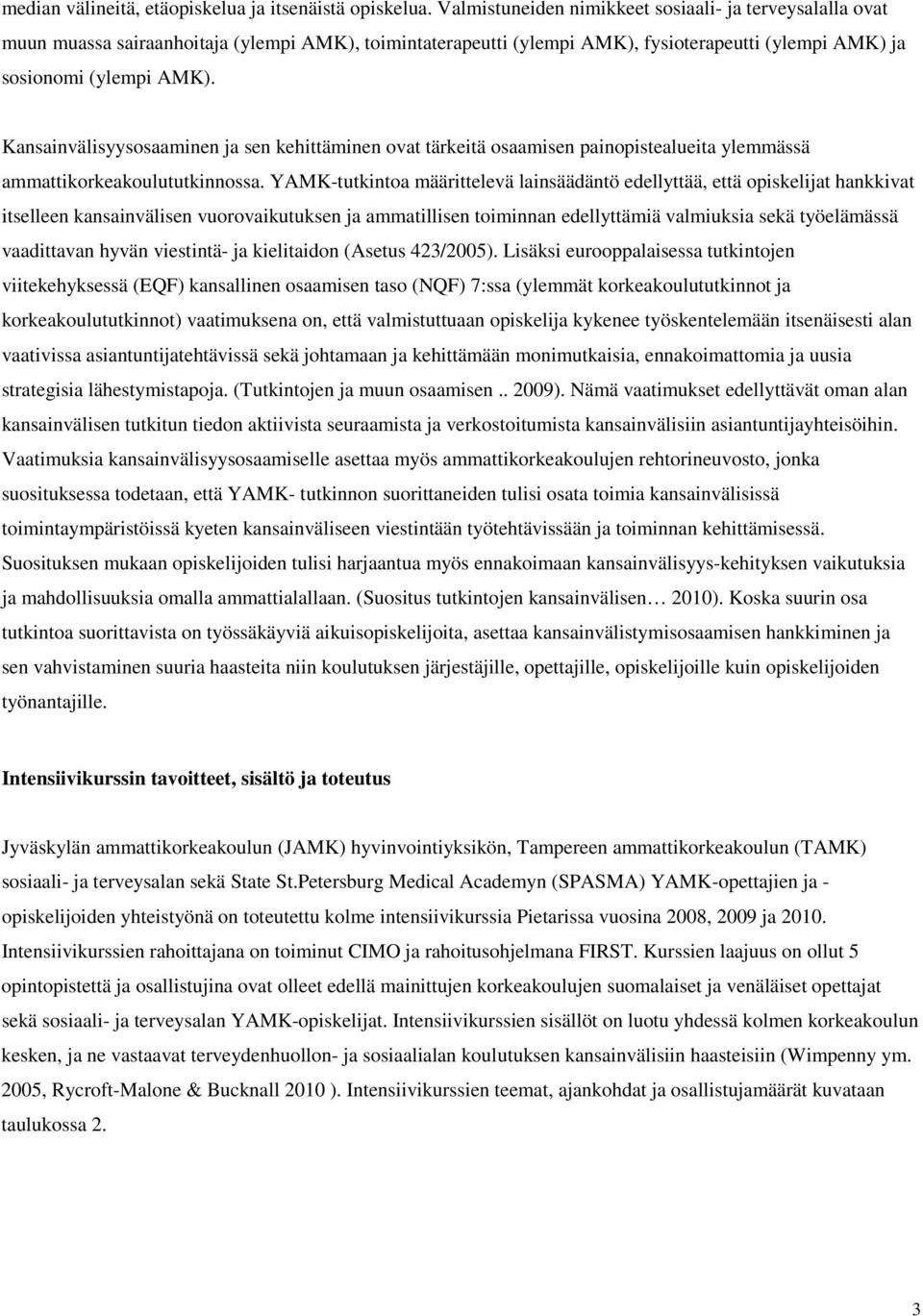 Kansainvälisyysosaaminen ja sen kehittäminen ovat tärkeitä osaamisen painopistealueita ylemmässä ammattikorkeakoulututkinnossa.