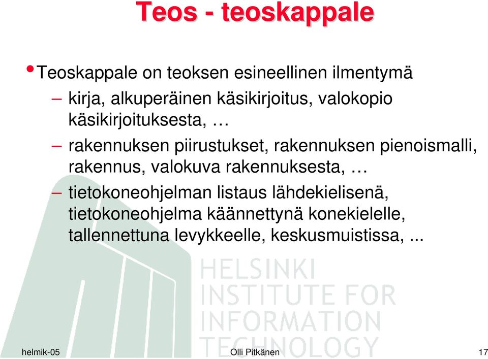 pienoismalli, rakennus, valokuva rakennuksesta, tietokoneohjelman listaus lähdekielisenä,