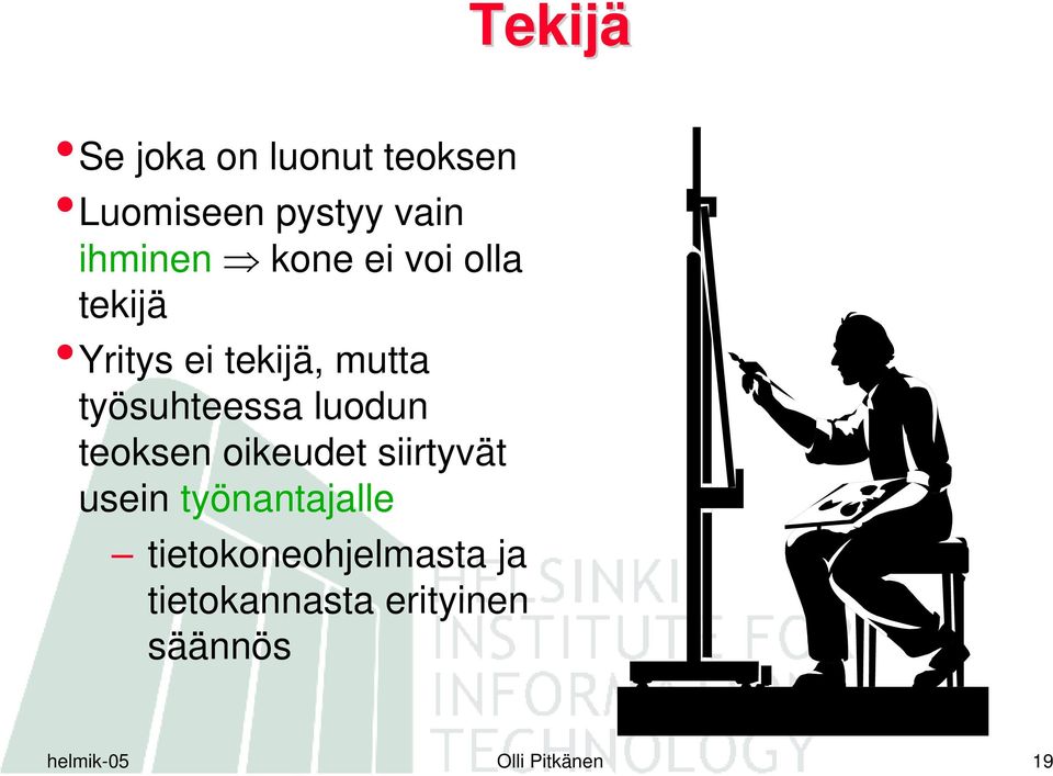 luodun teoksen oikeudet siirtyvät usein työnantajalle