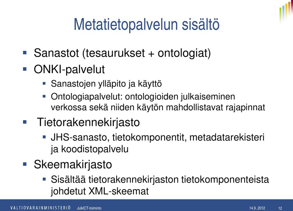 mahdollistavat rajapinnat Tietorakennekirjasto JHS-sanasto, tietokomponentit, metadatarekisteri