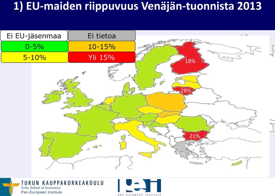 EU-jäsenmaa 0-5% 5-10% Ei