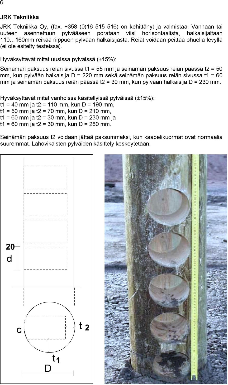 Reiät voidaan peittää ohuella levyllä (ei ole esitelty testeissä).