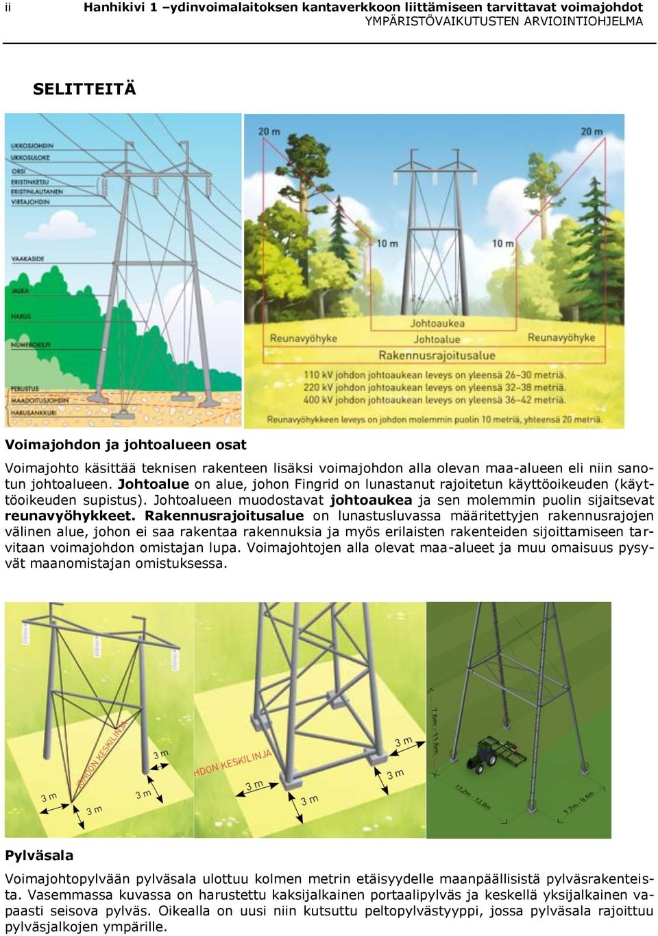 Johtoalueen muodostavat johtoaukea ja sen molemmin puolin sijaitsevat reunavyöhykkeet.