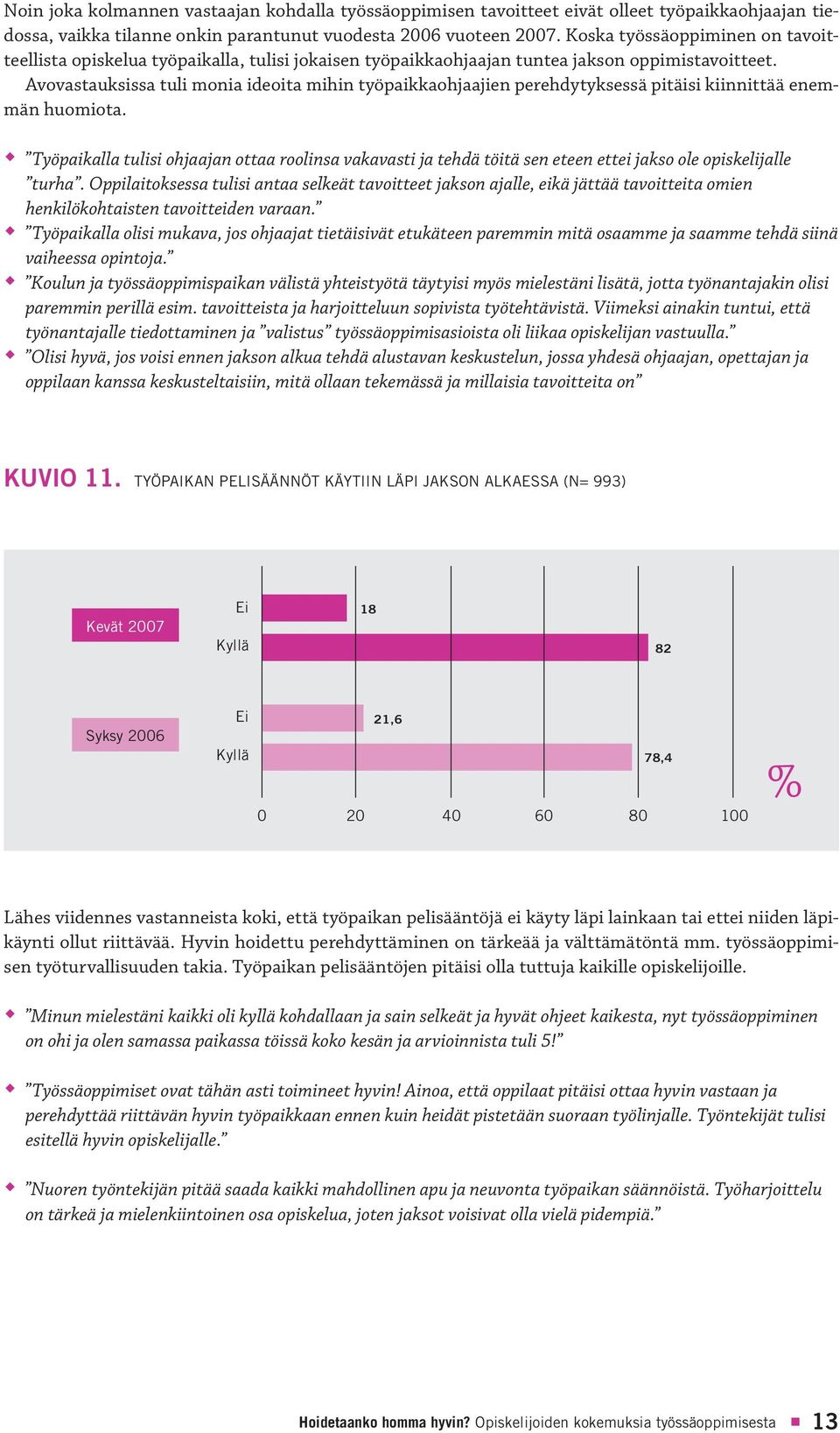 Avovastauksissa tuli monia ideoita mihin työpaikkaohjaajien perehdytyksessä pitäisi kiinnittää enemmän huomiota.