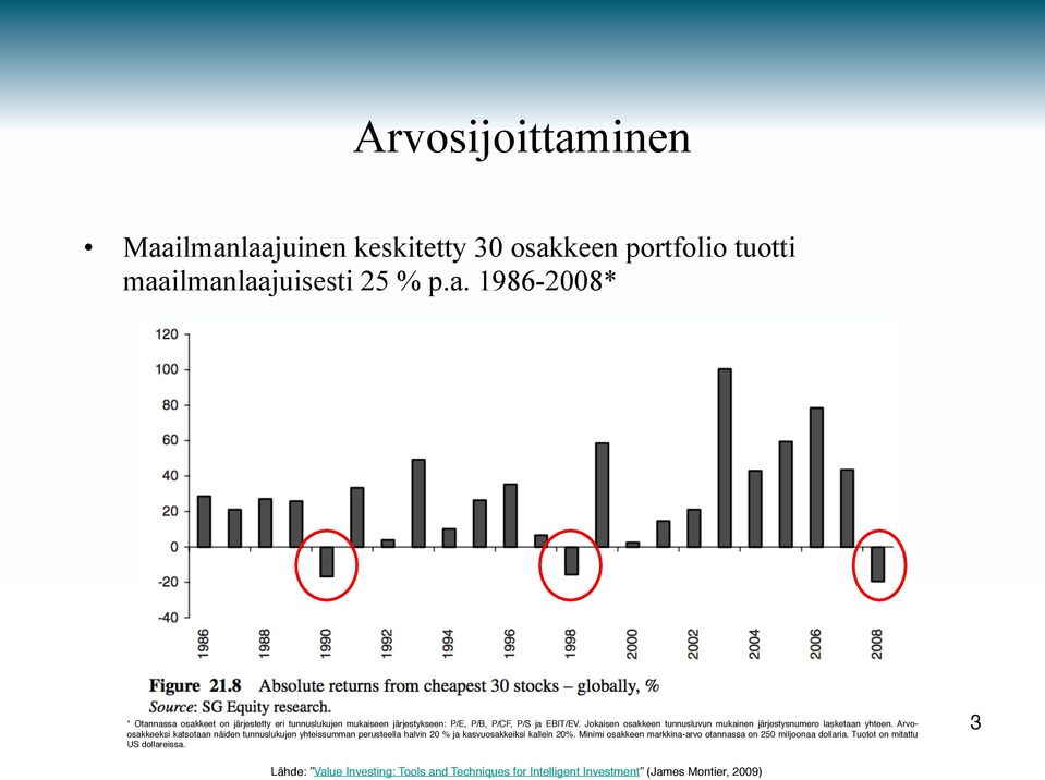 Arvoosakkeeksi katsotaan näiden tunnuslukujen yhteissumman perusteella halvin 20 % ja kasvuosakkeiksi kallein 20%.