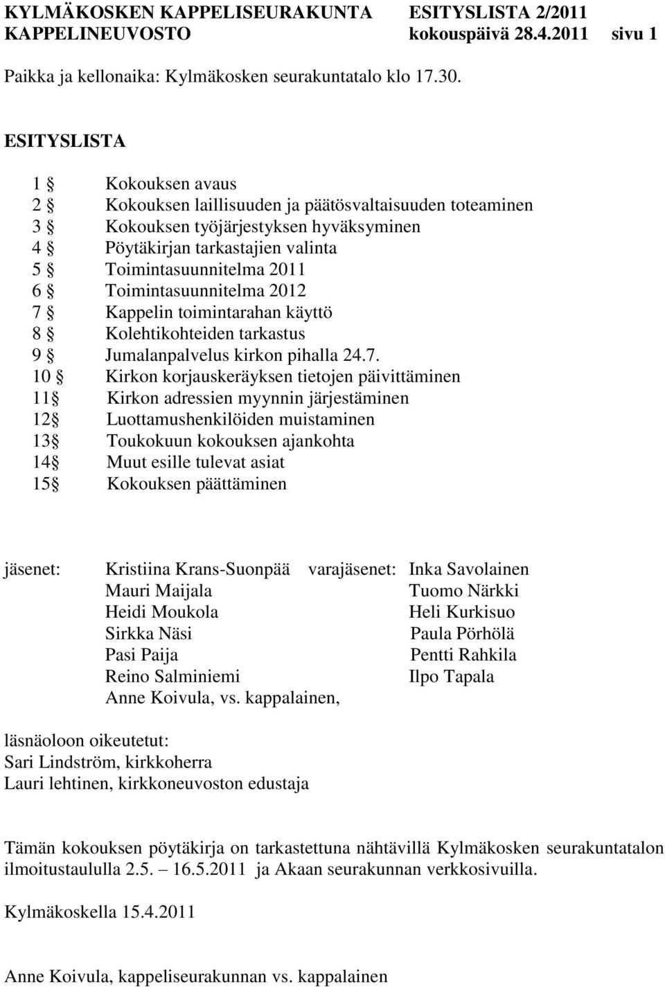 Toimintasuunnitelma 2012 7 