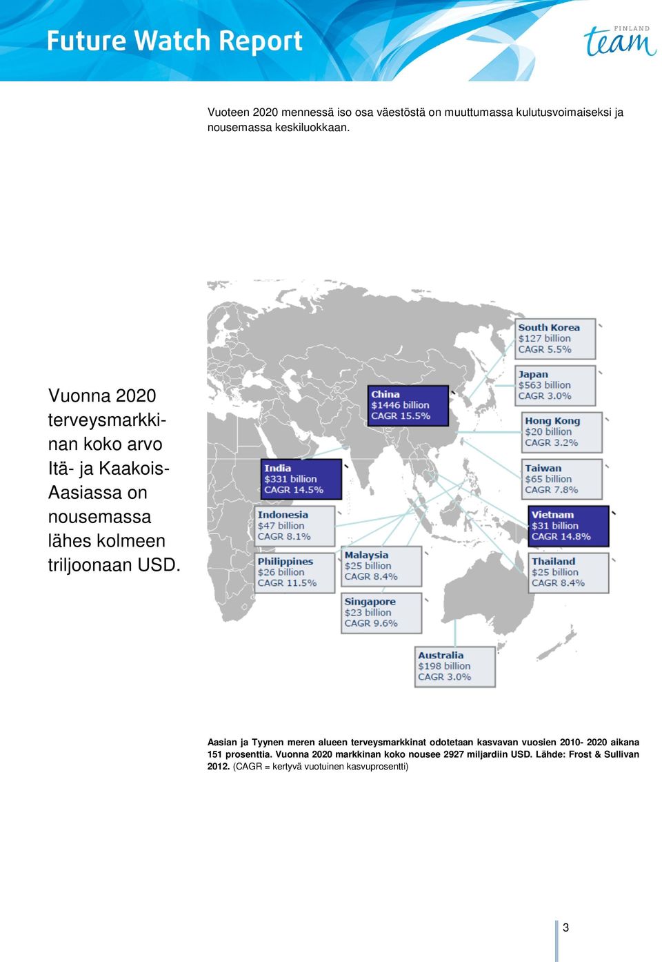 Aasian ja Tyynen meren alueen terveysmarkkinat odotetaan kasvavan vuosien 2010-2020 aikana 151 prosenttia.