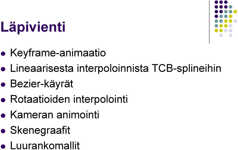 TCB-splineihin Bezier-käyrät