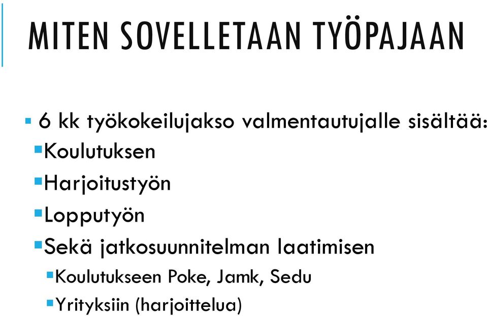 Harjoitustyön Lopputyön Sekä jatkosuunnitelman