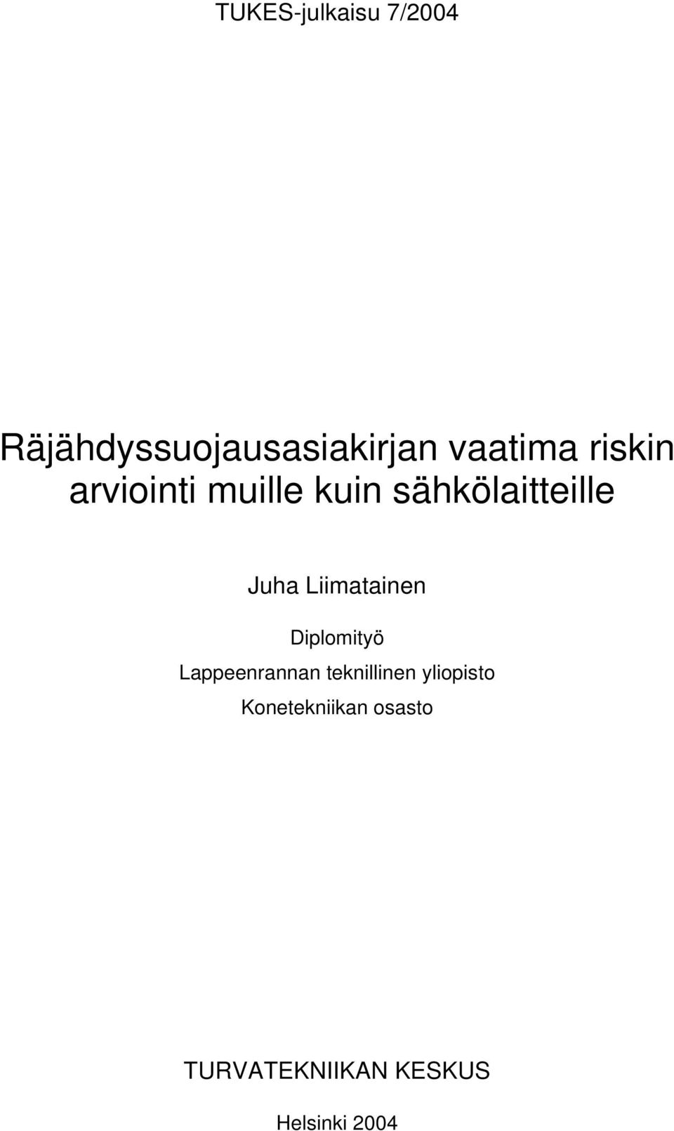 Liimatainen Diplomityö Lappeenrannan teknillinen