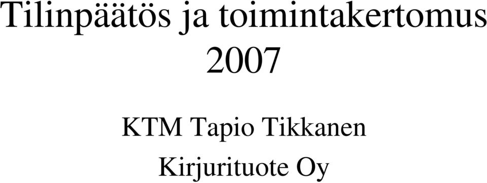 2007 KTM Tapio
