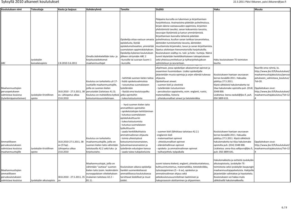 3). Koulutus on mahdollista kytkeä kotoutumissuunnitelmaan. Opiskelija ottaa vastuun omasta opiskelusta, löytää opiskelumotivaation, ymmärtää suomalaisen oppimiskäsityksen.