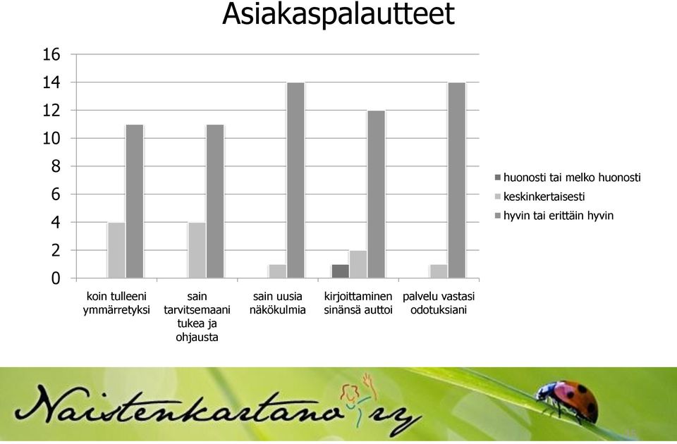 ymmärretyksi sain tarvitsemaani tukea ja ohjausta sain uusia