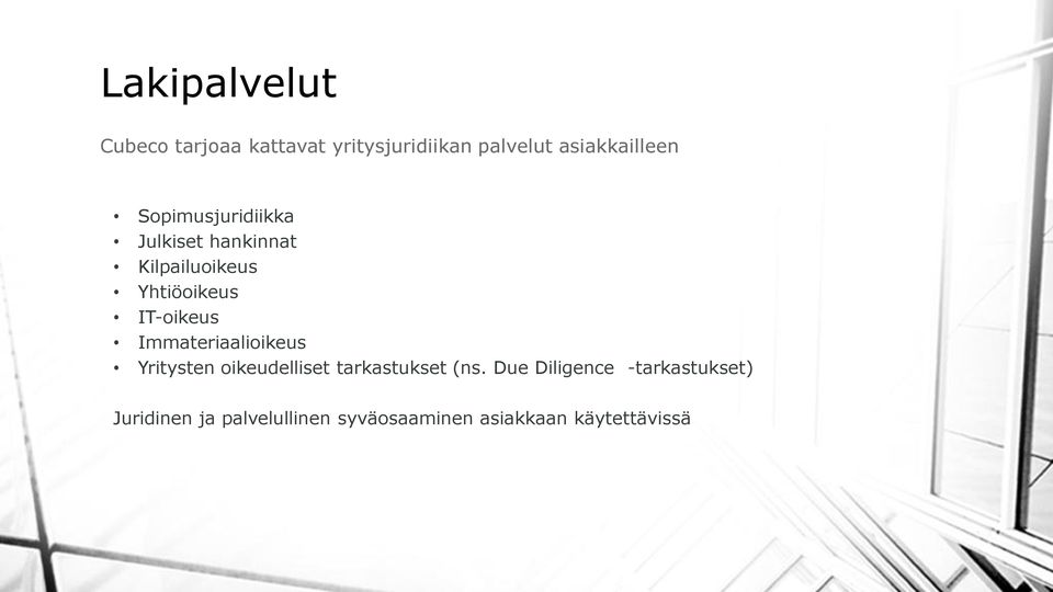 Immateriaalioikeus Yritysten oikeudelliset tarkastukset (ns.