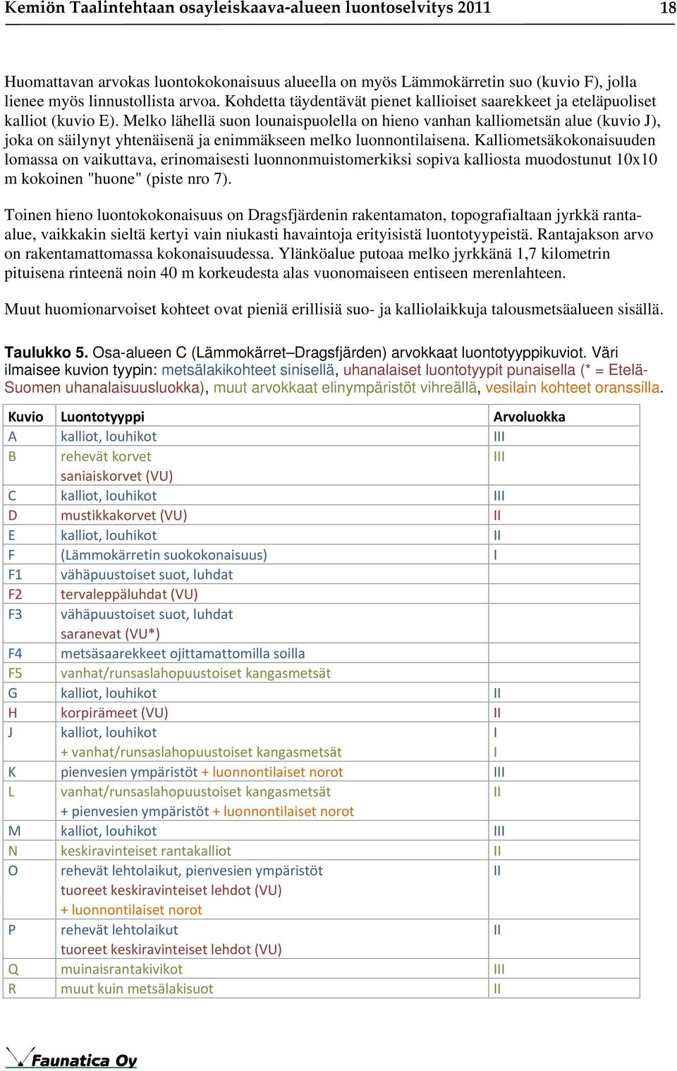 Melko lähellä suon lounaispuolella on hieno vanhan kalliometsän alue (kuvio J), joka on säilynyt yhtenäisenä ja enimmäkseen melko luonnontilaisena.