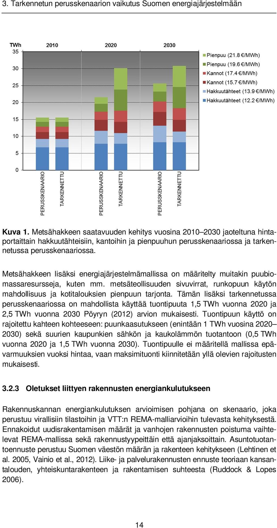 Metsähakkeen lisäksi energiajärjestelmämallissa on määritelty muitakin puubiomassaresursseja, kuten mm. metsäteollisuuden sivuvirrat, runkopuun käytön mahdollisuus ja kotitalouksien pienpuun tarjonta.