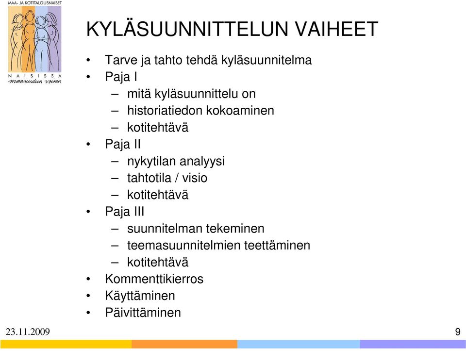 analyysi tahtotila / visio kotitehtävä Paja III suunnitelman tekeminen