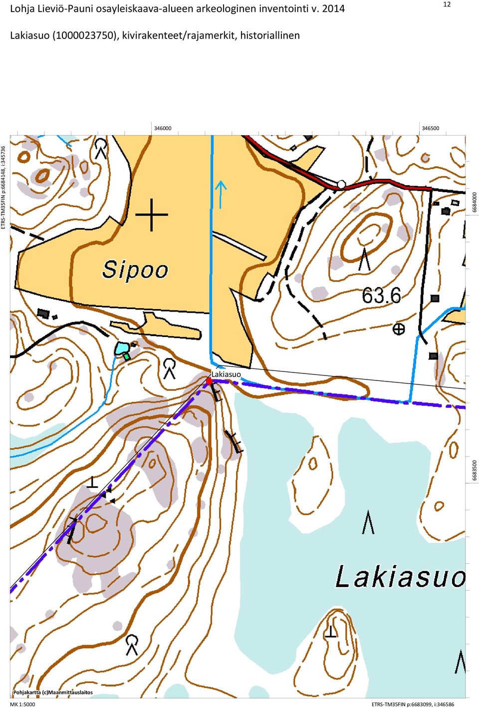 346000 346500 ETRS TM35FIN p:6684148, i:345736 Lakiasuo 6683500 6684000