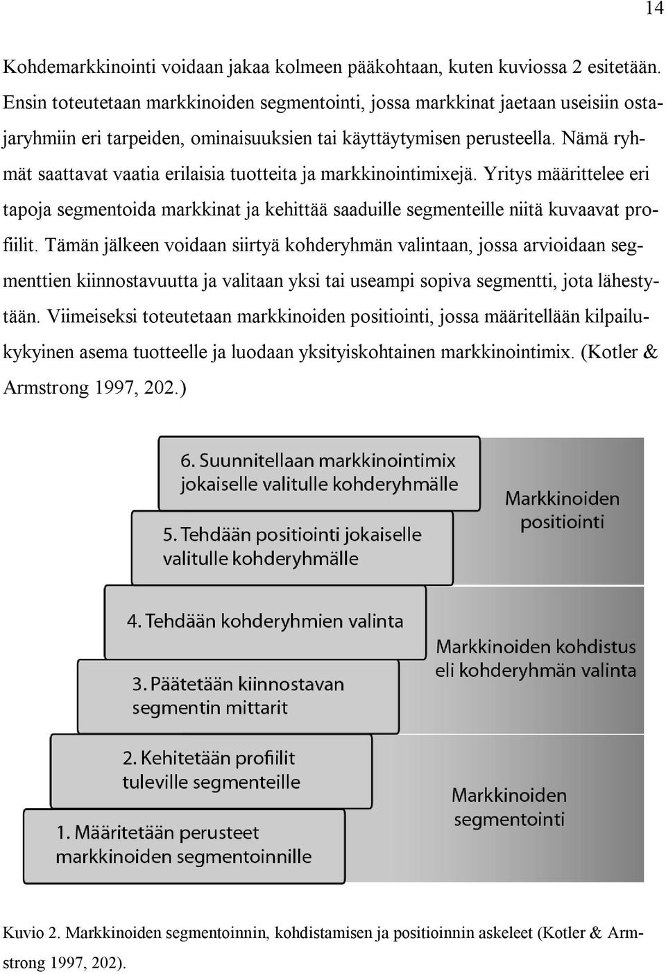 Nämä ryhmät saattavat vaatia erilaisia tuotteita ja markkinointimixejä. Yritys määrittelee eri tapoja segmentoida markkinat ja kehittää saaduille segmenteille niitä kuvaavat profiilit.