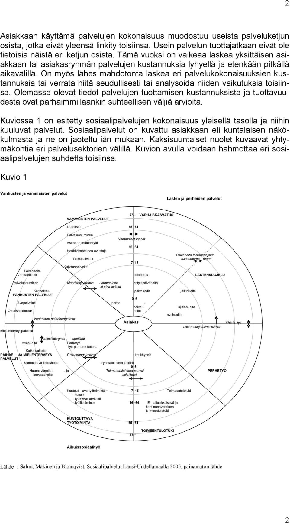 On myös lähes mahdotonta laskea eri palvelukokonaisuuksien kustannuksia tai verrata niitä seudullisesti tai analysoida niiden vaikutuksia toisiinsa.