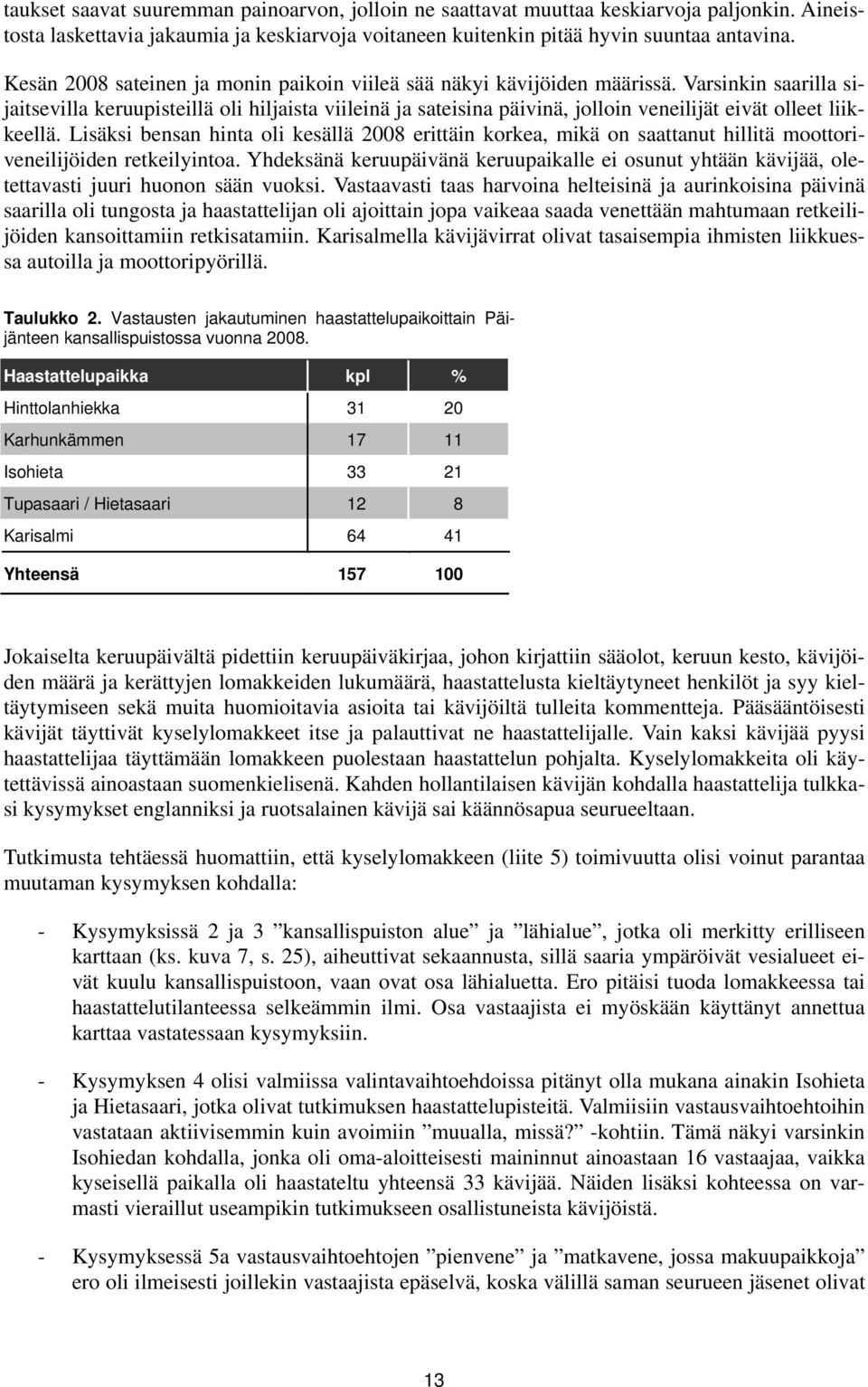 Varsinkin saarilla sijaitsevilla keruupisteillä oli hiljaista viileinä ja sateisina päivinä, jolloin veneilijät eivät olleet liikkeellä.