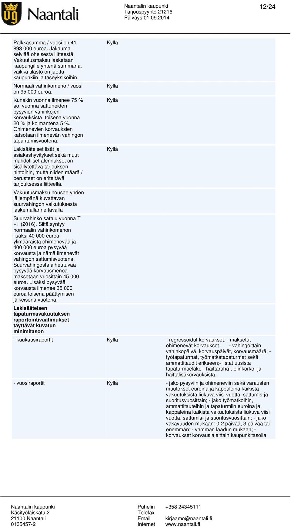 Ohimenevien korvauksien katsotaan ilmenevän vahingon tapahtumisvuotena.