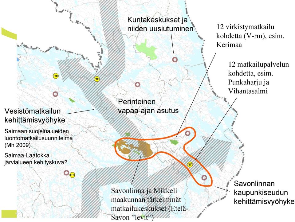 Saimaa-Laatokka järvialueen kehityskuva? Perinteinen vapaa-ajan asutus 12 matkailupalvelun kohdetta, esim.