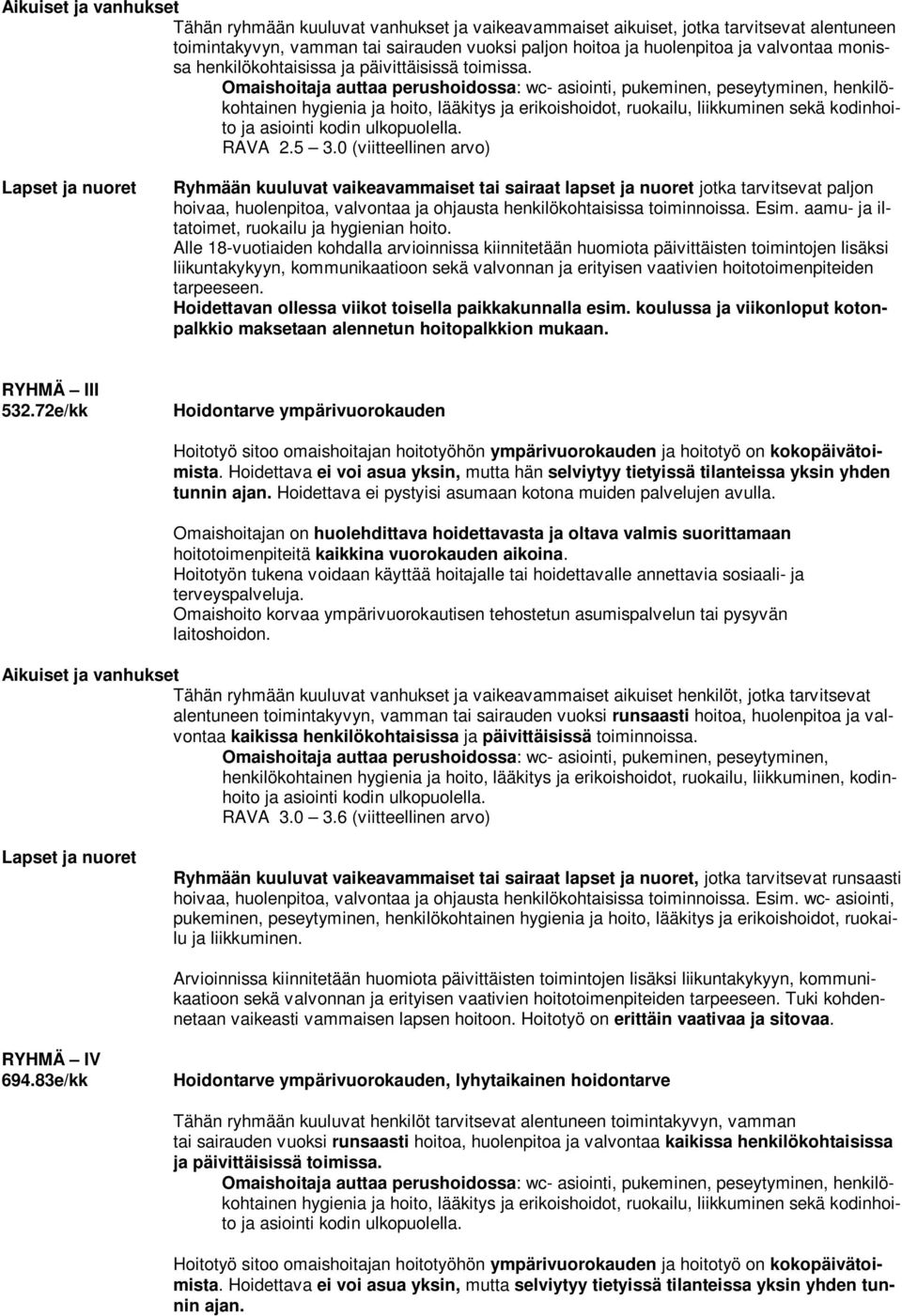 Omaishoitaja auttaa perushoidossa: wc- asiointi, pukeminen, peseytyminen, henkilökohtainen hygienia ja hoito, lääkitys ja erikoishoidot, ruokailu, liikkuminen sekä kodinhoito ja asiointi kodin