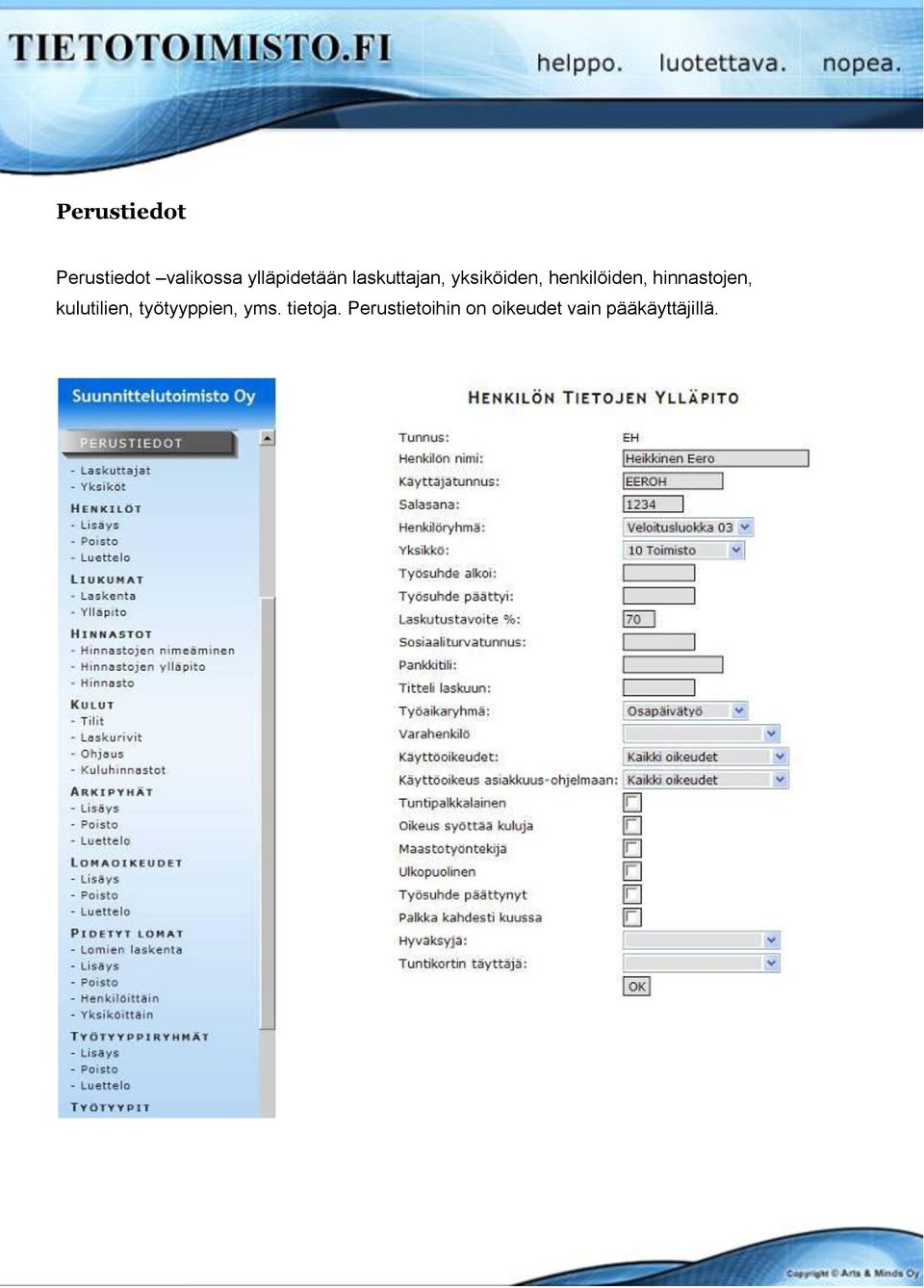 henkilöiden, hinnastojen, kulutilien,