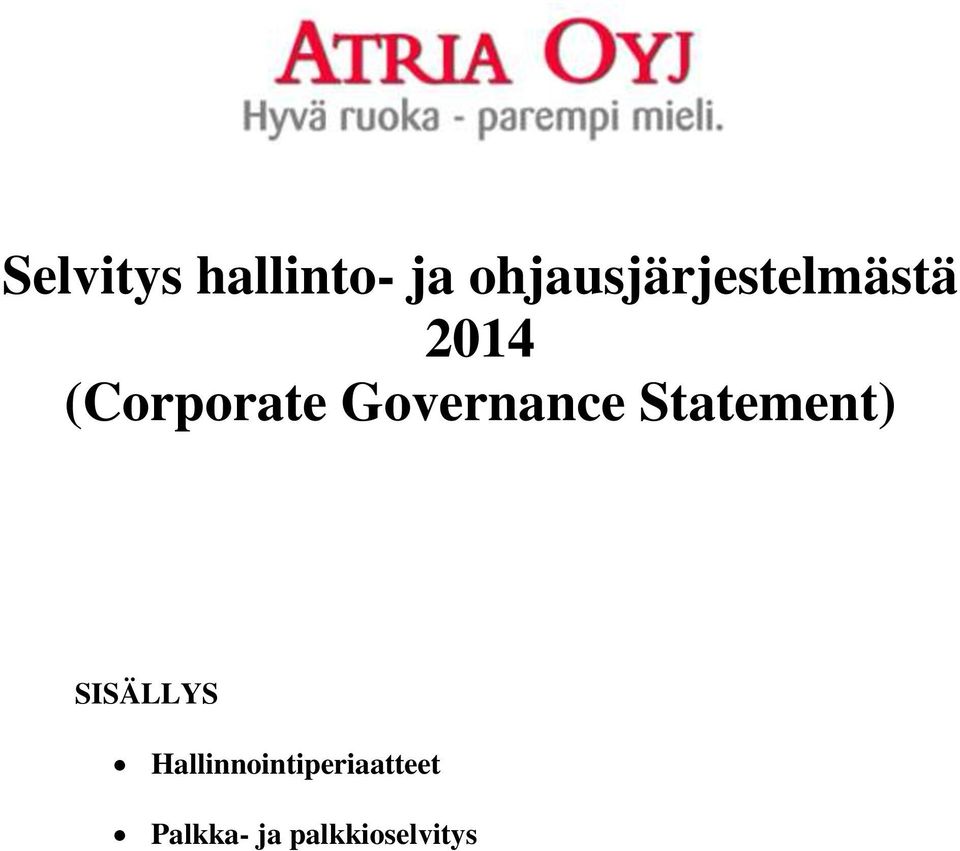 (Corporate Governance Statement)