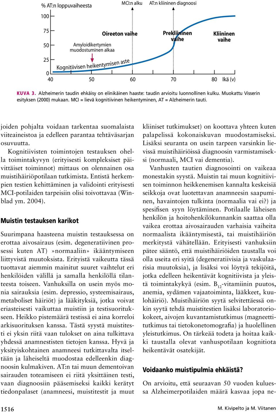 MCI = lievä kognitiivinen heikentyminen, AT = Alzheimerin tauti. joiden pohjalta voidaan tarkentaa suomalaista viiteaineistoa ja edelleen parantaa tehtäväsarjan osuvuutta.