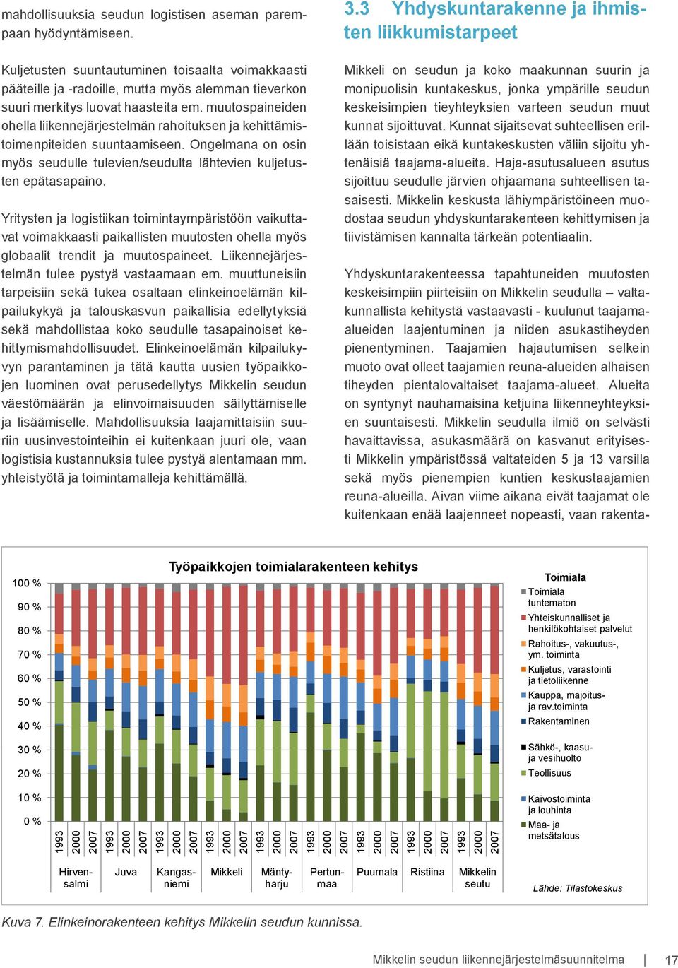 muutospaineiden ohella liikennejärjestelmän rahoituksen ja kehittämistoimenpiteiden suuntaamiseen. Ongelmana on osin myös seudulle tulevien/seudulta lähtevien kuljetusten epätasapaino.