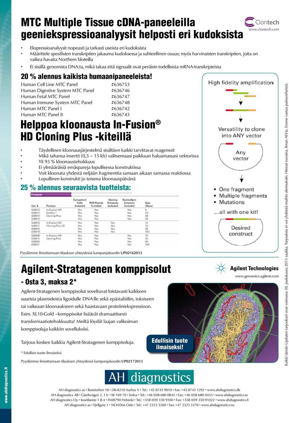 havaita Northern bloteilla Ei sisällä genomista DNA:ta, mikä takaa että signaalit ovat peräisin todellisista mrna-transkripteista 20 % alennus kaikista humaanipaneeleista!