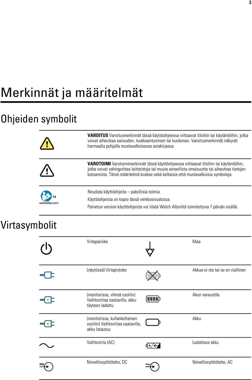 VAROTOIMI Varotoimimerkinnät tässä käyttöohjeessa viittaavat tiloihin tai käytäntöihin, jotka voivat vahingoittaa laitteistoja tai muuta aineellista omaisuutta tai aiheuttaa tietojen katoamista.