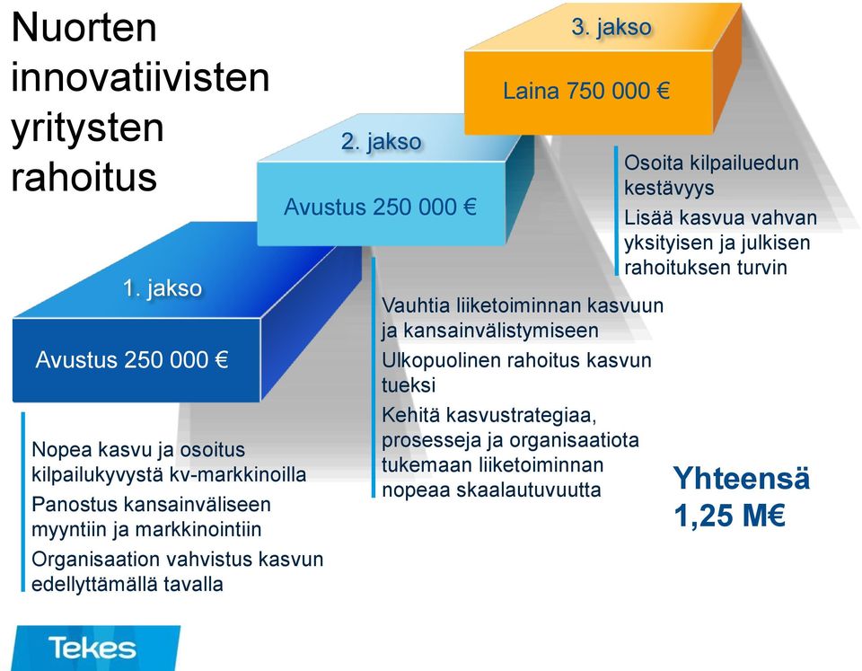 vahvistus kasvun edellyttämällä tavalla 2. jakso Avustus 250 000 3.