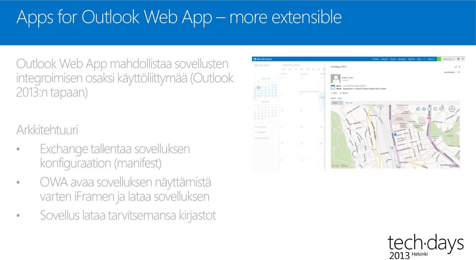 Arkkitehtuuri Exchange tallentaa sovelluksen konfiguraation (manifest) OWA avaa