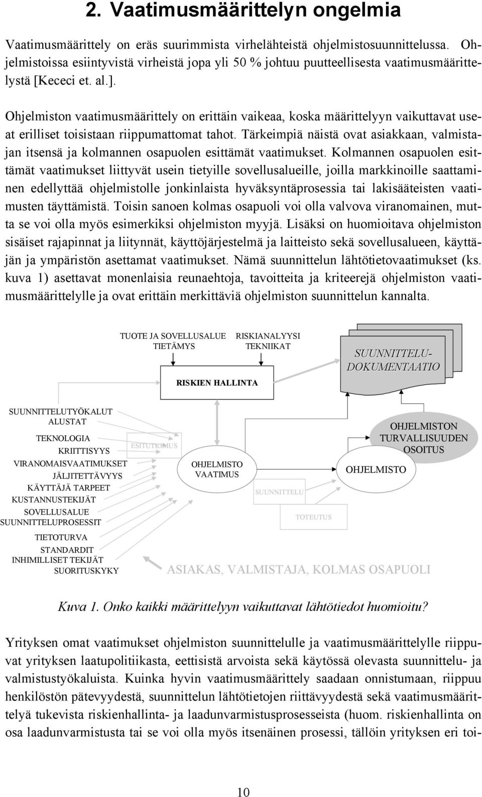 Ohjelmiston vaatimusmäärittely on erittäin vaikeaa, koska määrittelyyn vaikuttavat useat erilliset toisistaan riippumattomat tahot.