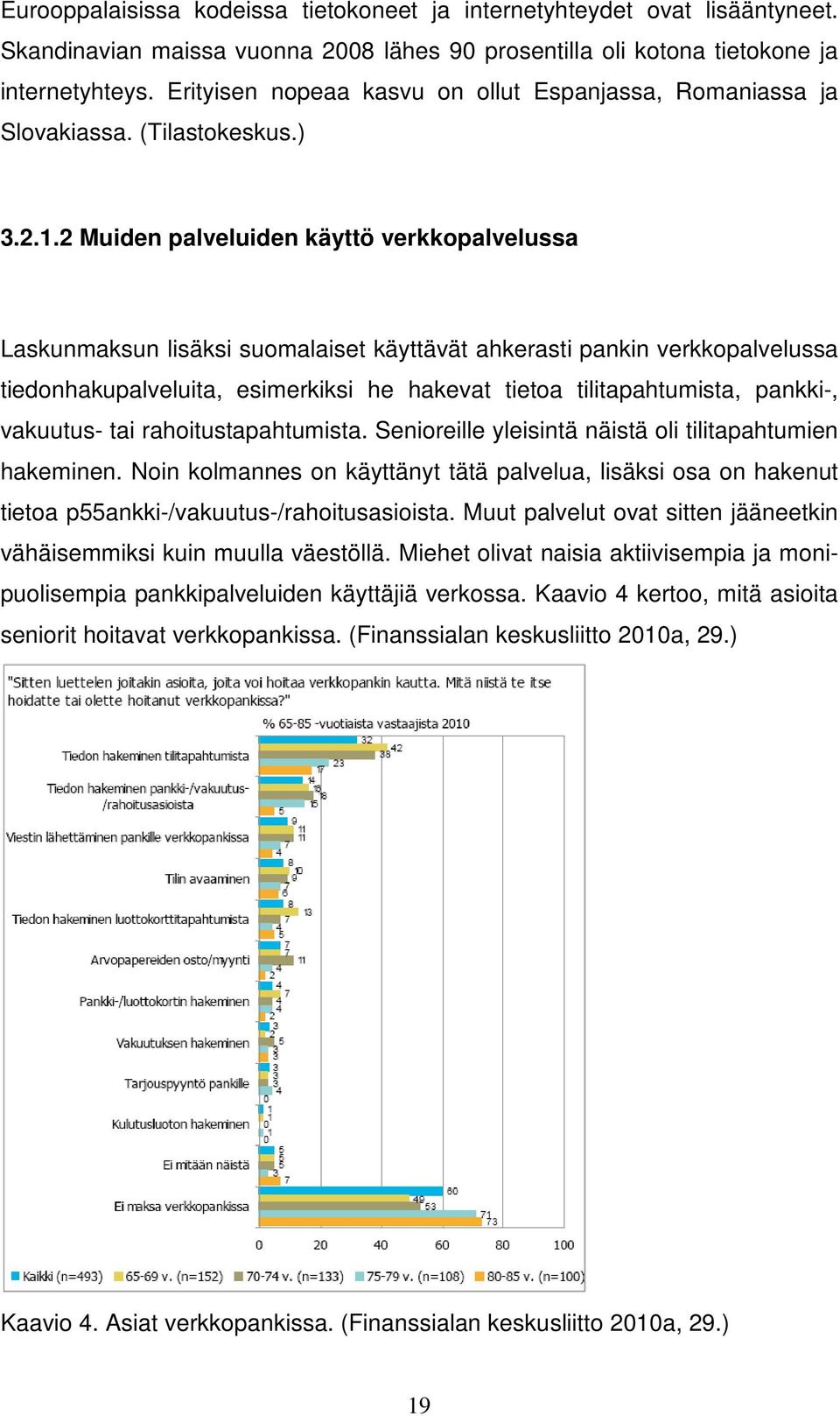 2 Muiden palveluiden käyttö verkkopalvelussa Laskunmaksun lisäksi suomalaiset käyttävät ahkerasti pankin verkkopalvelussa tiedonhakupalveluita, esimerkiksi he hakevat tietoa tilitapahtumista,