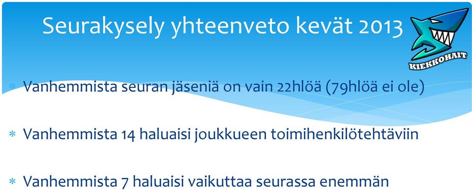 Vanhemmista 14 haluaisi joukkueen