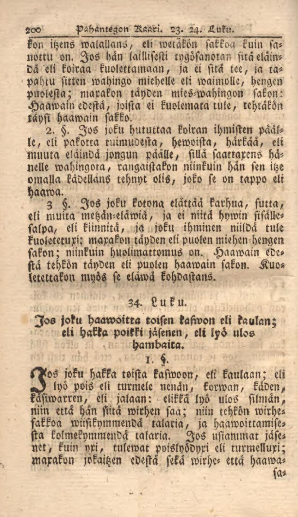 edestä, joista ei kuolemaca tule, tehtakön täysi haawain sakko. 2.