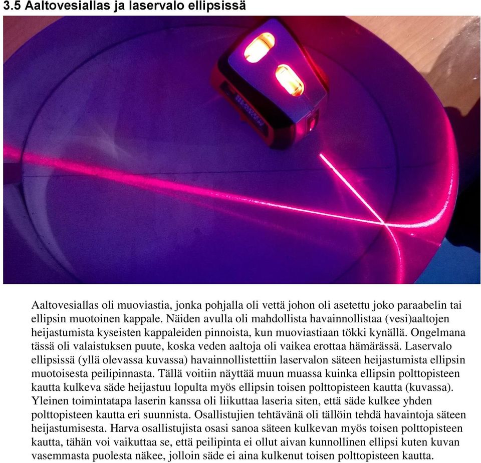 Ongelmana tässä oli valaistuksen puute, koska veden aaltoja oli vaikea erottaa hämärässä.