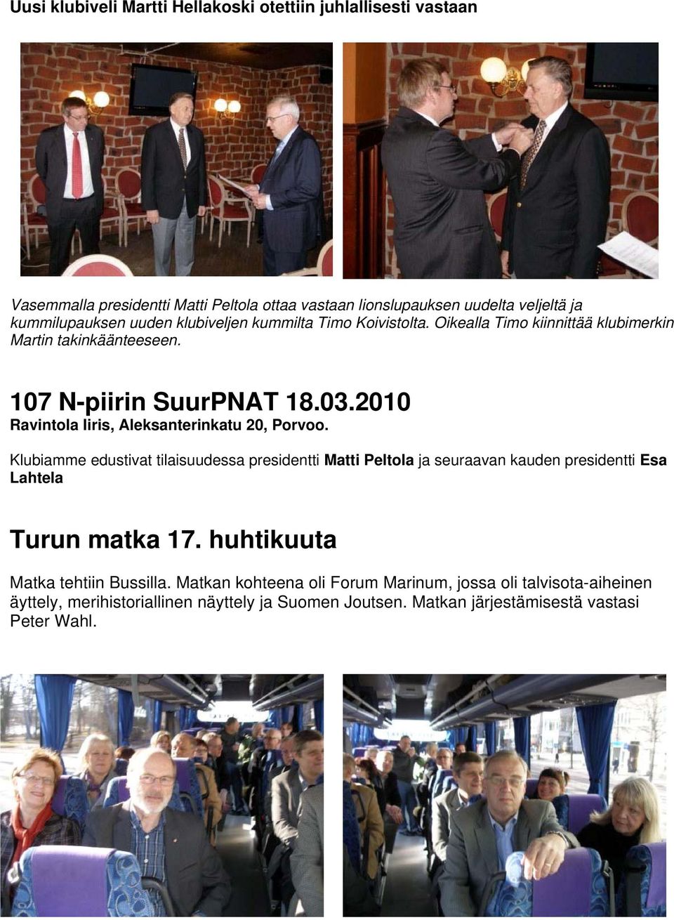 2010 Ravintola Iiris, Aleksanterinkatu 20, Porvoo.