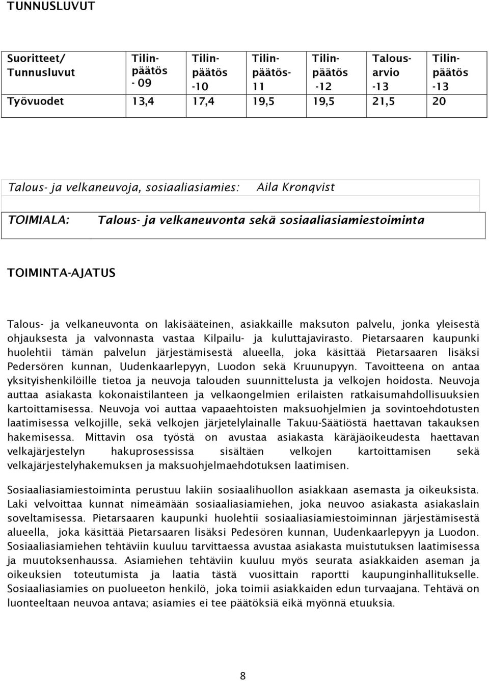 kuluttajavirasto. Pietarsaaren kaupunki huolehtii tämän palvelun järjestämisestä alueella, joka käsittää Pietarsaaren lisäksi Pedersören kunnan, Uudenkaarlepyyn, Luodon sekä Kruunupyyn.