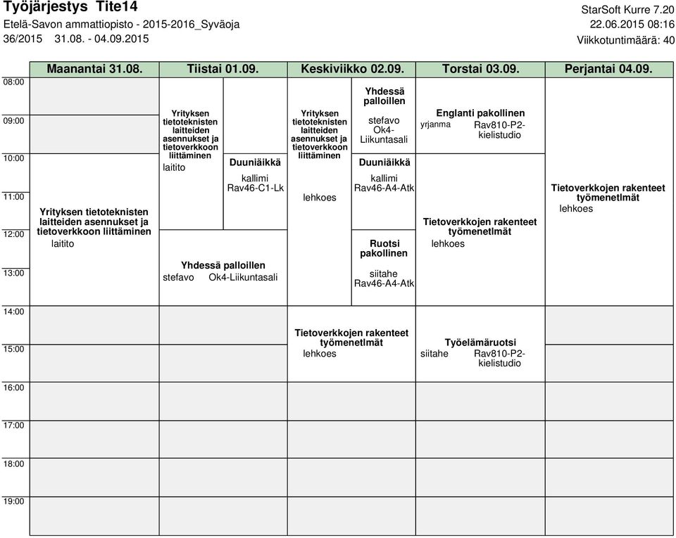 tietoverkkoon liittäminen tietoteknisten laitteiden asennukset ja tietoverkkoon liittäminen Rav46-C1-Lk Yhdessä palloillen stefavo