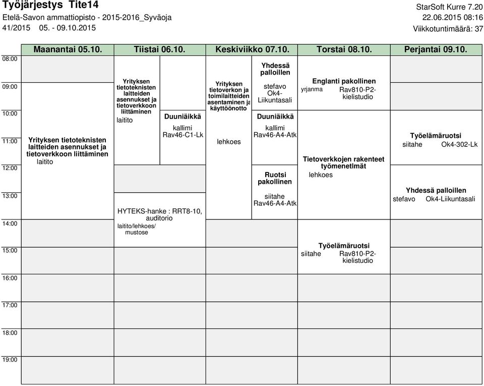 stefavo Ok4- Liikuntasali Rav46-C1-Lk Työelämäruotsi tietoteknisten laitteiden asennukset ja siitahe Ok4-302-Lk tietoverkkoon liittäminen rakenteet