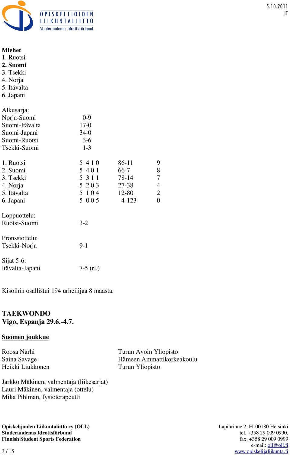 Japani 5 0 0 5 4-123 0 Loppuottelu: Ruotsi-Suomi 3-2 Pronssiottelu: Tsekki-Norja 9-1 Sijat 5-6: Itävalta-Japani 7-5 (rl.) Kisoihin osallistui 194 urheilijaa 8 maasta.