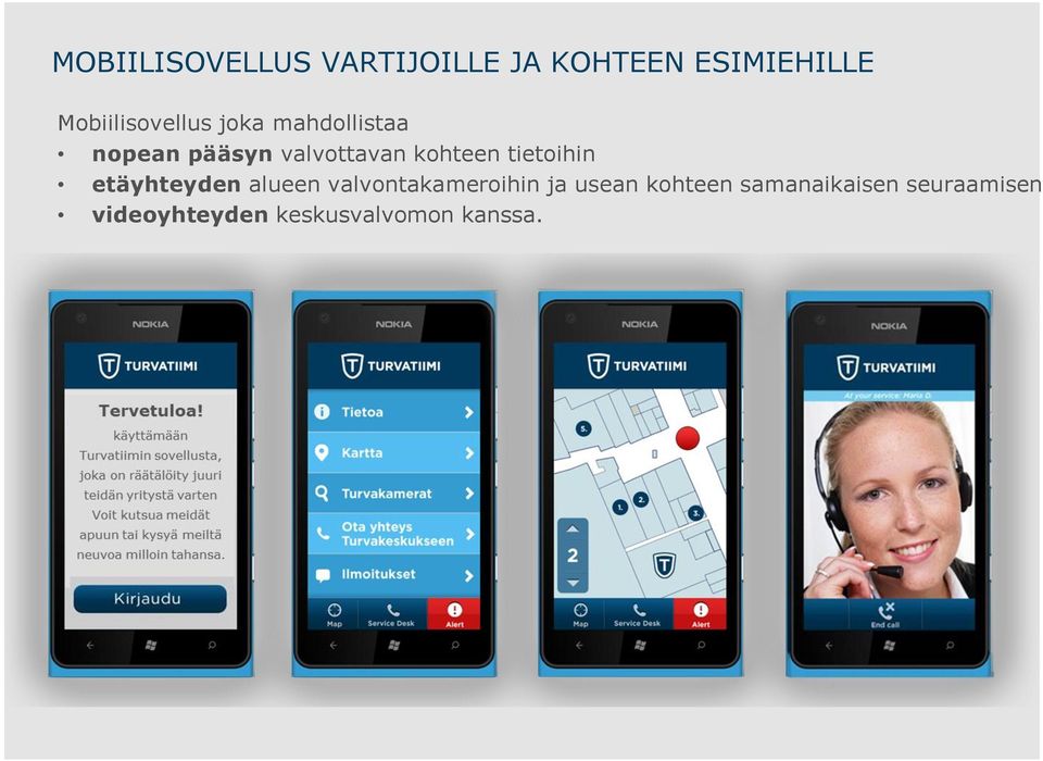 kohteen tietoihin etäyhteyden alueen valvontakameroihin ja