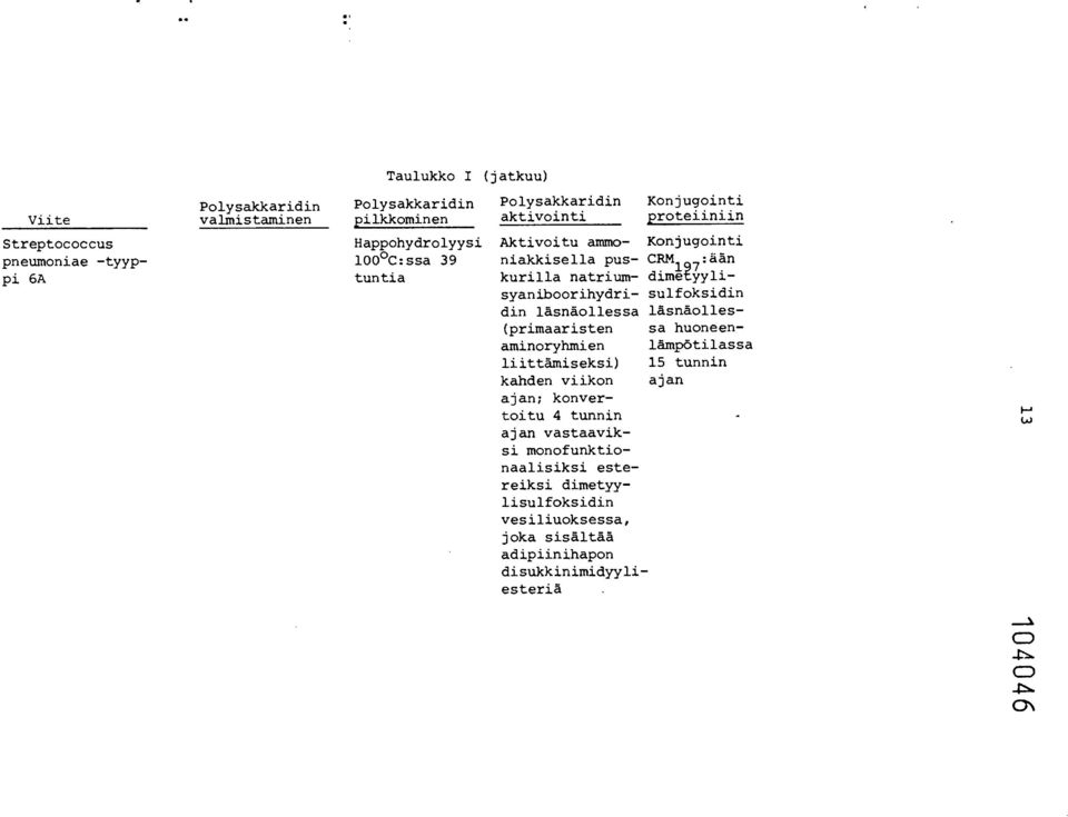 eyylisyaniboorihydri- sulfoksidin din läsnäollessa läsnäolles- (primaaristen sa huoneenaminoryhmien lämpötilassa liittämiseksi) 15 tunnin kanden viikon