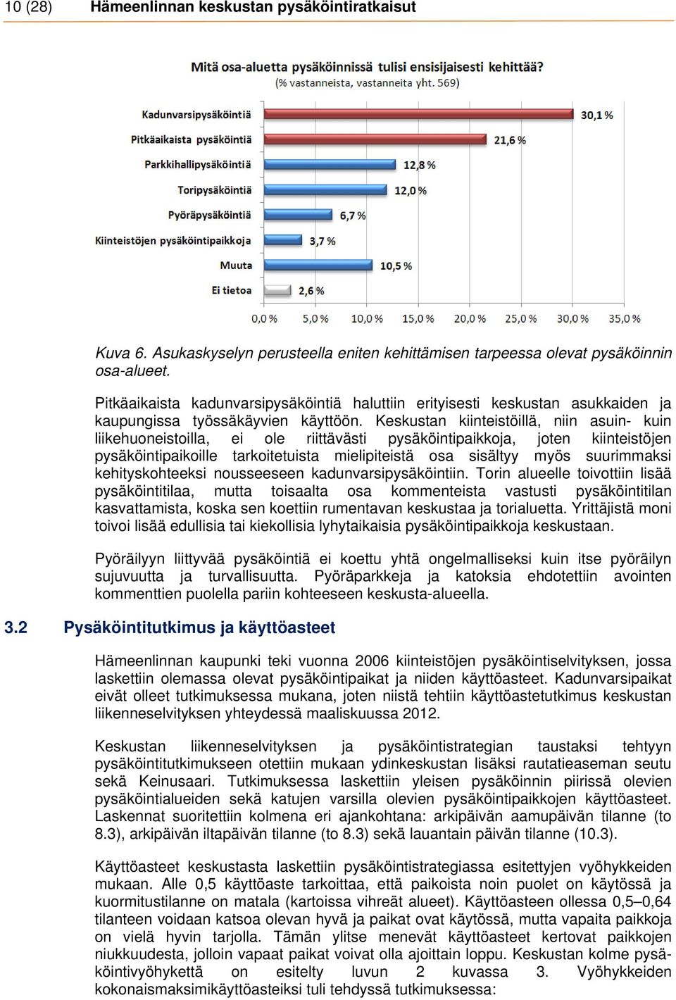 Keskustan kiinteistöillä, niin asuin- kuin liikehuoneistoilla, ei ole riittävästi pysäköintipaikkoja, joten kiinteistöjen pysäköintipaikoille tarkoitetuista mielipiteistä osa sisältyy myös